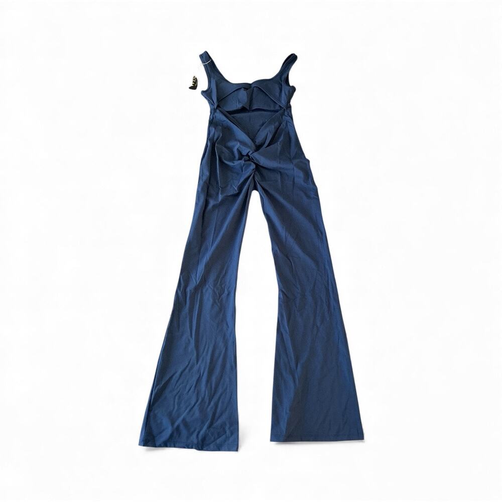 Hollow Backless Flare Unitard One-Piece Outfit Yoga Dance Fitness Wear - Picture 4 of 5